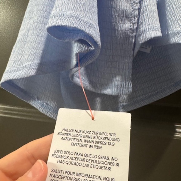 ASOS DESIGN halter ruched front top in baby blue medium - Picture 4 of 4